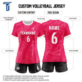 Custom Rose Radial Women's Volleyball Jersey Set